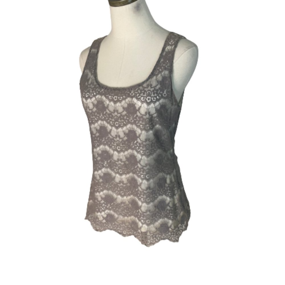 Banana Republic S Small Tank Top Gray Lace